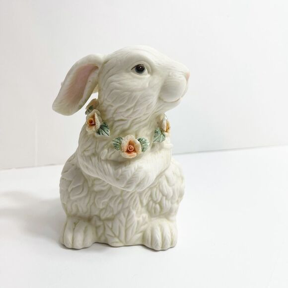 K's Collection Ceramic Bunny with Floral Necklace - Picture 2 of 4